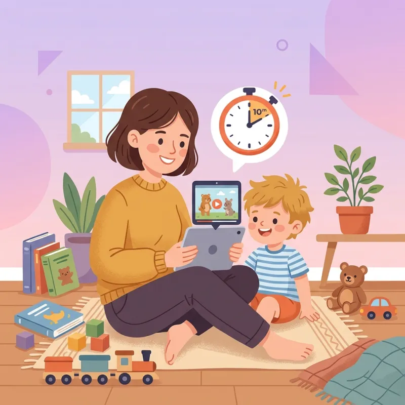 Parent and child managing screen time